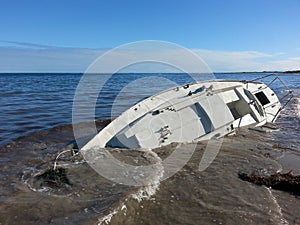 Yatch boat beached ship wrecked sunk