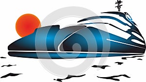 Yatch Icons Logo for mobile concept and web apps. photo