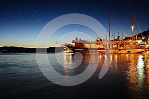 Yatch at night