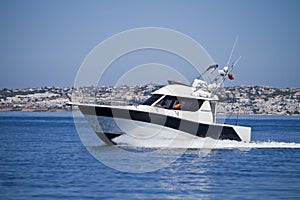 yatch speeding on the water