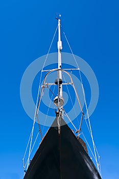 Yaught mast against a blue sky (2)
