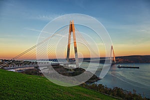 Yavuz Sultan Selim Bridge in Istanbul at sunset