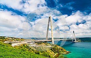 Yavuz Sultan Selim Bridge over the Bosphorus strait in Turkey