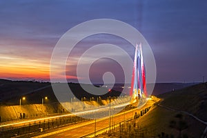 Yavuz Sultan Selim Bridge, Third Bridge sunrise Istanbul, Turkey