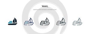 Yawl icon in different style vector illustration. two colored and black yawl vector icons designed in filled, outline, line and