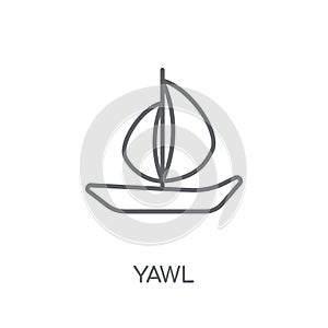 yawl linear icon. Modern outline yawl logo concept on white back