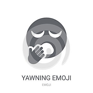 Yawning emoji icon. Trendy Yawning emoji logo concept on white b