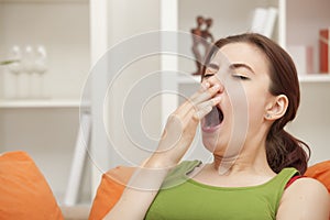 Yawning woman