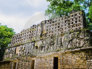 Yaxchilan ancient mayan ruins, stunning view of King Palace surrounded by the lush rainforest of Chiapas, Mexico