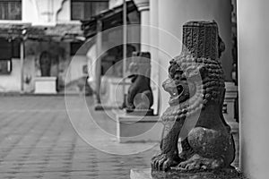 Yazhi Statue inside the Maratha Palace at Thanjavur