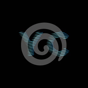 YC Monogram Lines Style Blue Light Vector photo