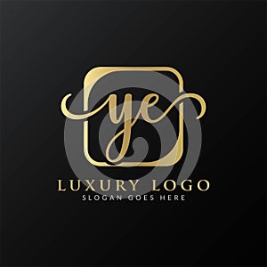 YE Logo Design Vector Template. Initial Luxury Letter YE Vector Illustration