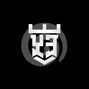 YE Logo Letter Castle Shape Style