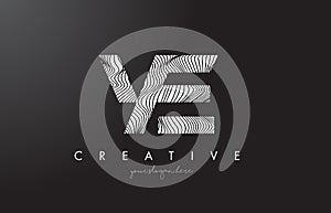 YE Y E Letter Logo with Zebra Lines Texture Design Vector.