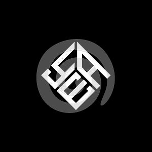 YEA letter logo design on black background. YEA creative initials letter logo concept. YEA letter design