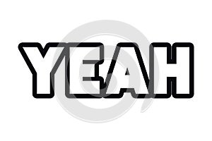 Yeah comic words isolated icon