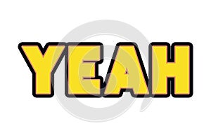 Yeah comic words isolated icon