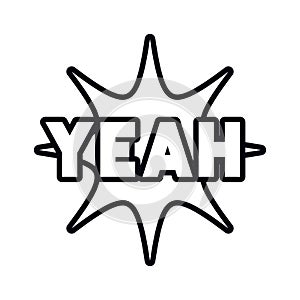 Yeah comic words in speech bubble isolated icon