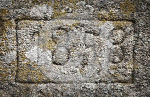 Year 1858 carved in a stone