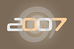 Year 2007 numeric typography text vector design on gradient color background