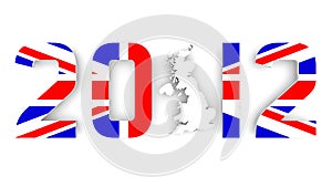 Year 2012 In Britain Flag for Olympic Games