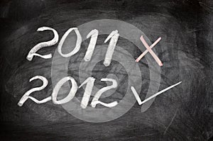 Year 2012 written on a blackboard