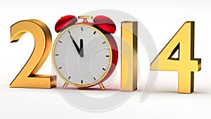 Year 2014 with clock