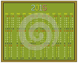 Year 2015 Calendar