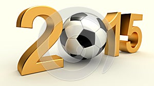 Year 2015 with soccer ball