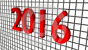 Year 2016 over wire background