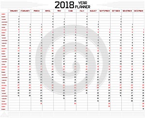 Year 2018 Planner