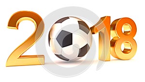 Year 2018 and soccer ball