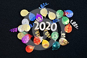 Year 2020 sparkly balloons glitter