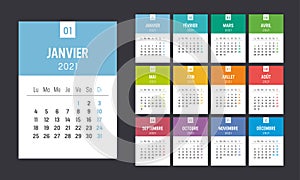 Year 2021 French monthly calendar