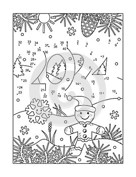 Year 2024 full-page connect the dots hidden picture puzzle and coloring page, sign, poster, or activity sheet