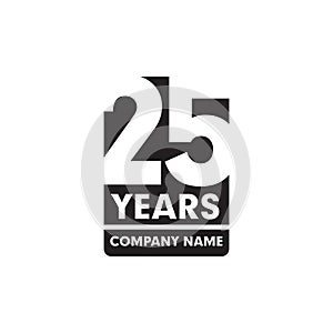 year 25th anniversary emblem logo design