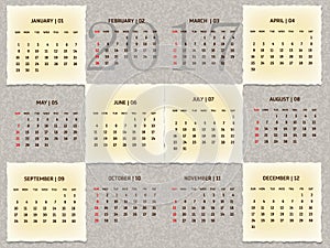 Year 2017 abstract vintage calendar photo