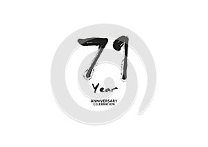 71 year anniversary celebration logotype on white background for poster, banner, flyer, invitations or greeting card, 71 number photo