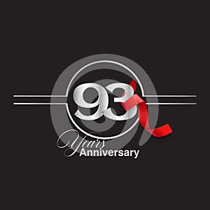 93 Year Anniversary celebration Vector Template Design Illustration photo