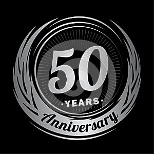 50 year anniversary. Elegant anniversary design. 50th logo. photo
