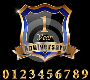 1 year anniversary golden label, 1st anniversary set