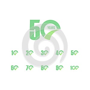 50 Year Anniversary Set Vector Template Design Illustration