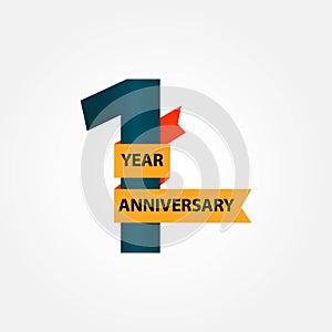 1 Year Anniversary Vector Template Design Illustration photo