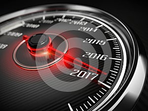 2017 year car speedometer concept