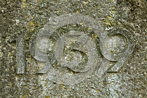 Year 1939 carved in stone. The years of World War II.