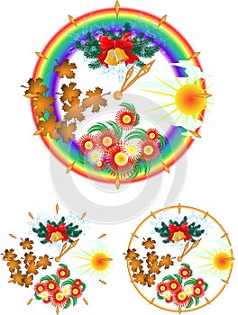 Year clock with four seasons