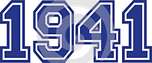 1941 Year college font