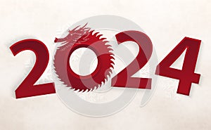 Year of the Dragon 2024, Happy lunar new year 2024 card template