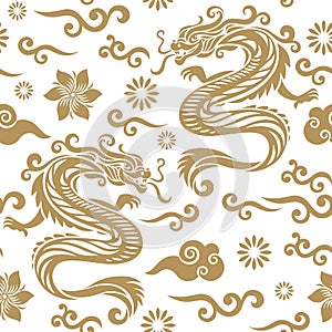 Year of the Dragon according to the Eastern Chinese calendar. Golden Dragons