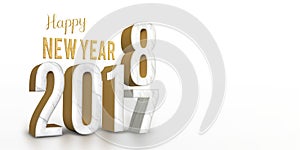 Year 2017 marble and gold texture number change to 2018 new year